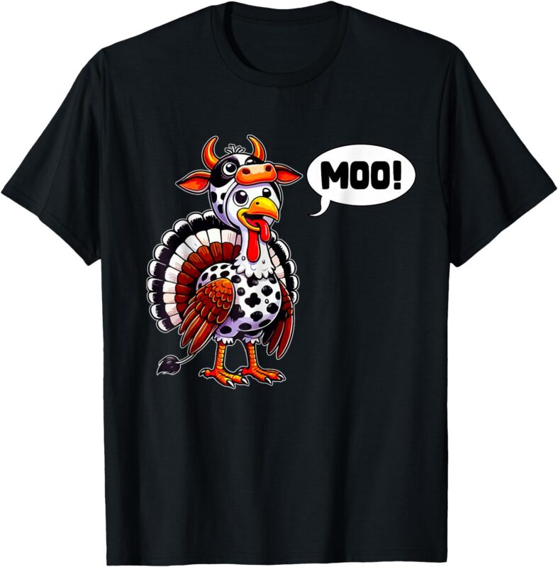 Turkey Moo Cow Funny Thanksgiving Shirts For Women Men Boys T-Shirt