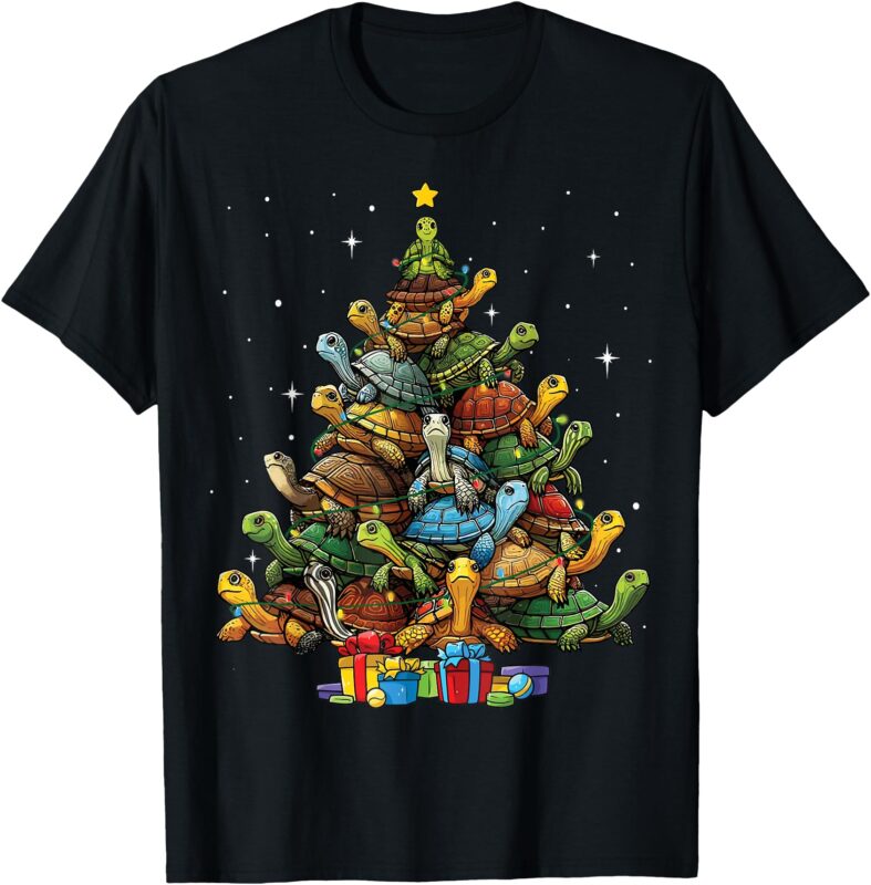 Turtle Tree Christmas Tree Adorable Turtle Christmas Tree T-Shirt