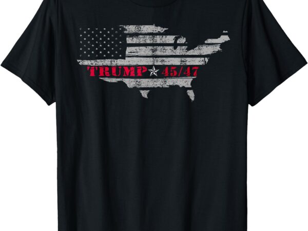 Us grunge flag trump 45_47 red wave trump wins t-shirt