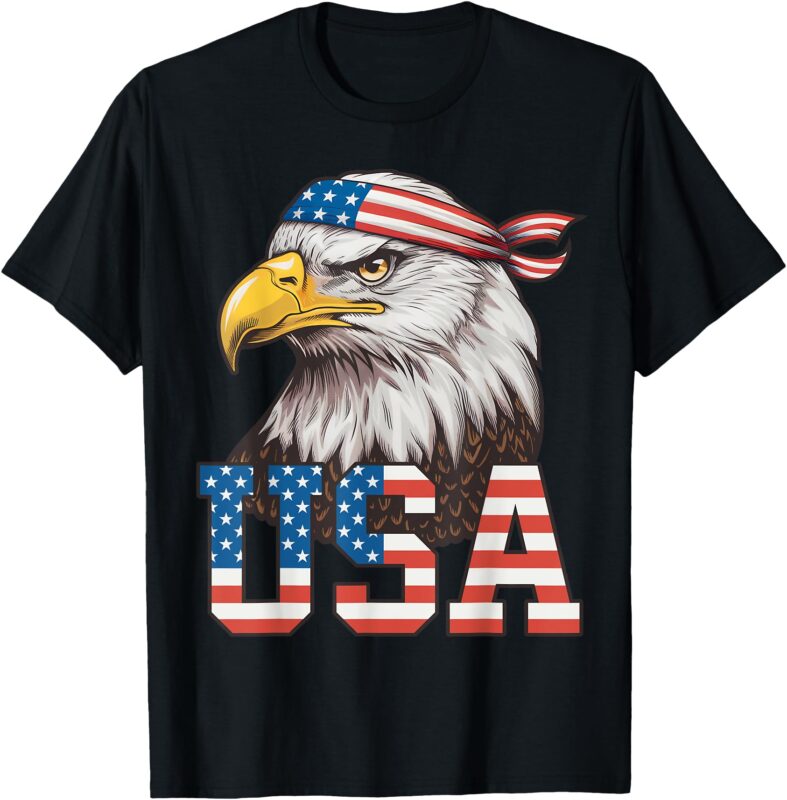 USA American Flag Men Women Kids Bald Eagle Patriotic T-Shirt