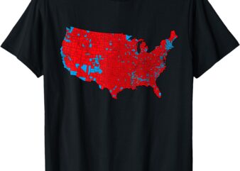 USA County Election Map – Patriotic Red and Blue Map T-Shirt