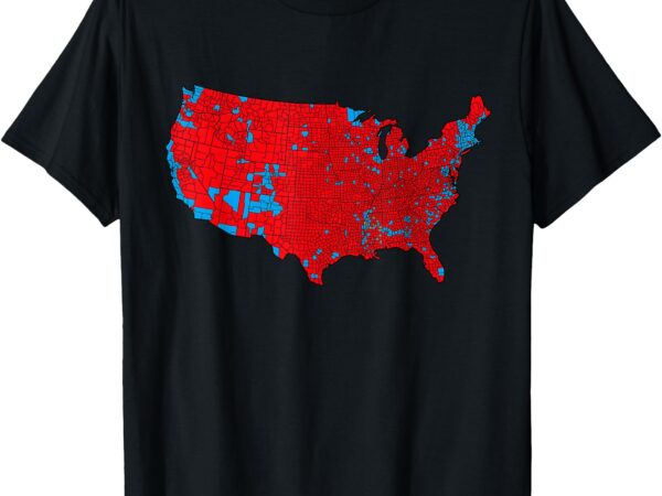 Usa county election map – patriotic red and blue map t-shirt