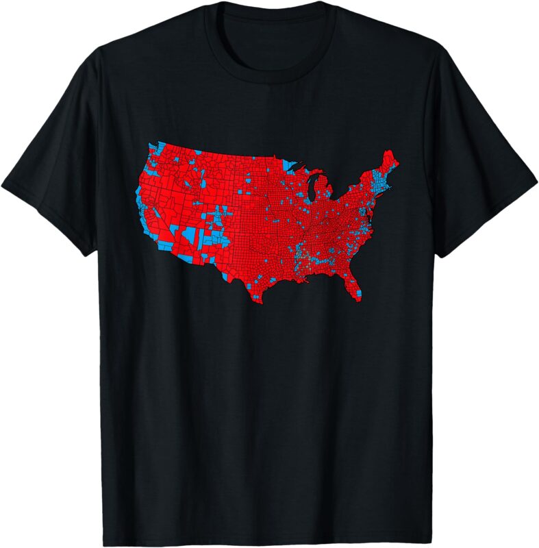 USA County Election Map – Patriotic Red and Blue Map T-Shirt