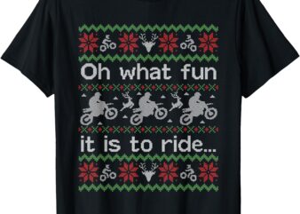 Ugly Christmas Sweater Dirt Bike Motorcycle Motocross Biker T-Shirt