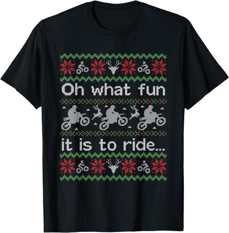 Ugly Christmas Sweater Dirt Bike Motorcycle Motocross Biker T-Shirt