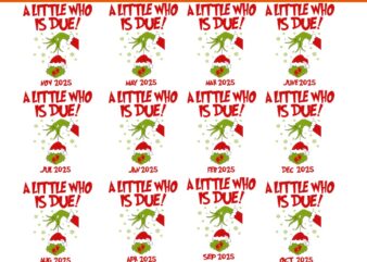 A Little Who Is Due SVG, The Man Behind The Little Who Svg, Pregnancy Announcement Christmas SVG, A Little Who Is Due Month Svg