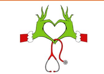 christmas Nurse Svg, Nurse christmas stethoscope Svg, Nurse Hand Christmas Svg