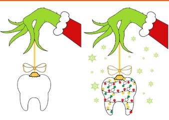 Tooth Christmas Svg, Dentist Christmas Teeth Svg, Teeth Christmas Svg, Tooth Hand Christmas Svg