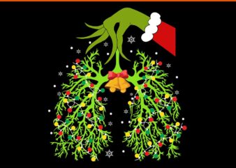 Lung Christmas Lights Respiratory Therapist RT Nurse Xmas Svg, Lung Christmas Svg, Nurse Christmas SVG