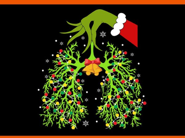 Lung christmas lights respiratory therapist rt nurse xmas svg, lung christmas svg, nurse christmas svg t shirt vector graphic