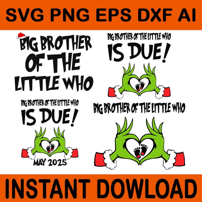 Big Brother Who Is Due Svg, Big Brother Of The Little Who Svg, A Little Who Is Due Svg