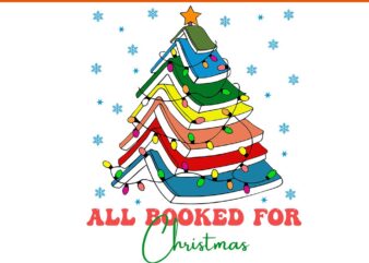 All Bookerd For Christmas Svg, Book Christmas, Book Tree Christmas Svg, Book Tree Svg