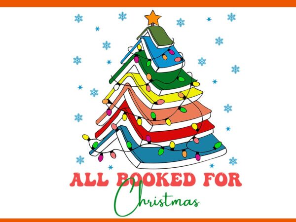 All bookerd for christmas svg, book christmas, book tree christmas svg, book tree svg t shirt vector