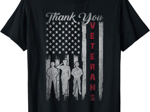 Veterans day thank you veterans proud patriotic usa flag t-shirt