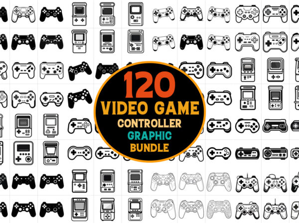 Video game controller vector graphic bundle