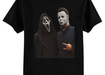 Vintage 90s Halloween Ghost face Scream Michael Myers, Horror Killer Characters Club T-Shirt