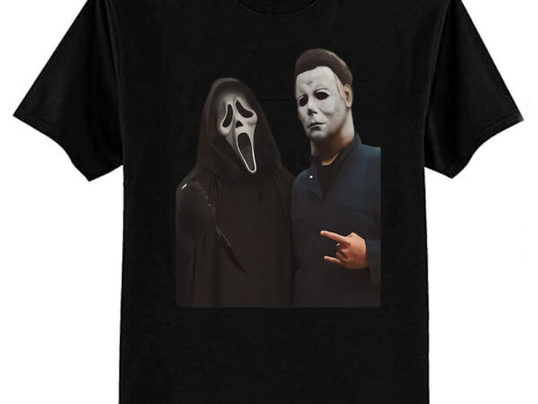 Vintage 90s halloween ghost face scream michael myers, horror killer characters club t-shirt