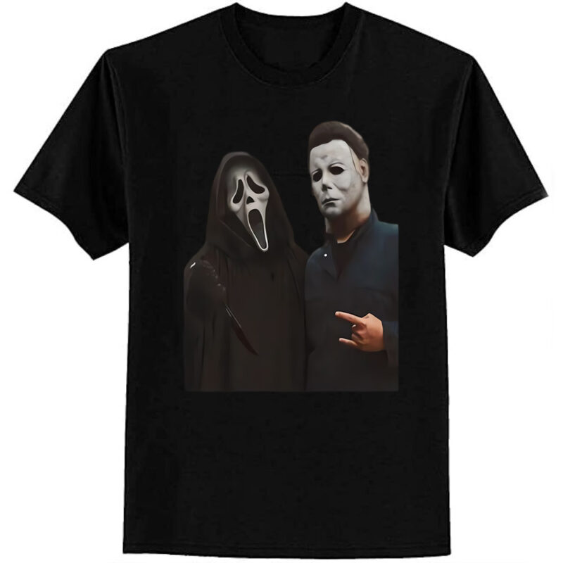 Vintage 90s Halloween Ghost face Scream Michael Myers, Horror Killer Characters Club T-Shirt