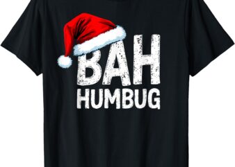 Vintage Bah Humbug Christmas Santa Funny Xmas Party Tee T-Shirt