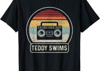 Vintage Cassette Tape Teddy Swims 90s Music Retro Sunset T-Shirt