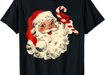 Vintage Christmas Santa Claus Face Funny Old Fashioned Xmas T-Shirt