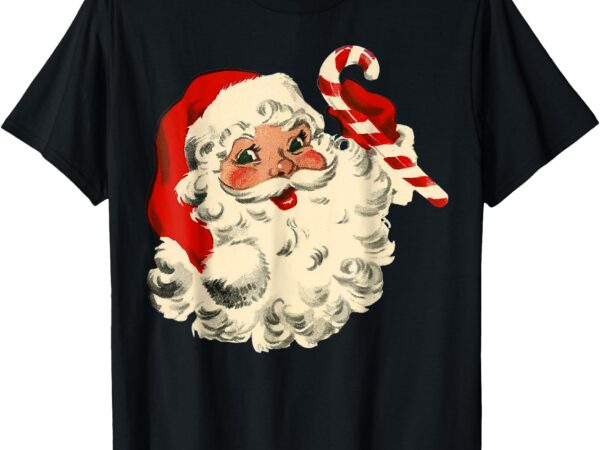 Vintage christmas santa claus face funny old fashioned xmas t-shirt