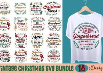 Vintage Christmas T-shirt Bundle Vintage Christmas Svg Bundle