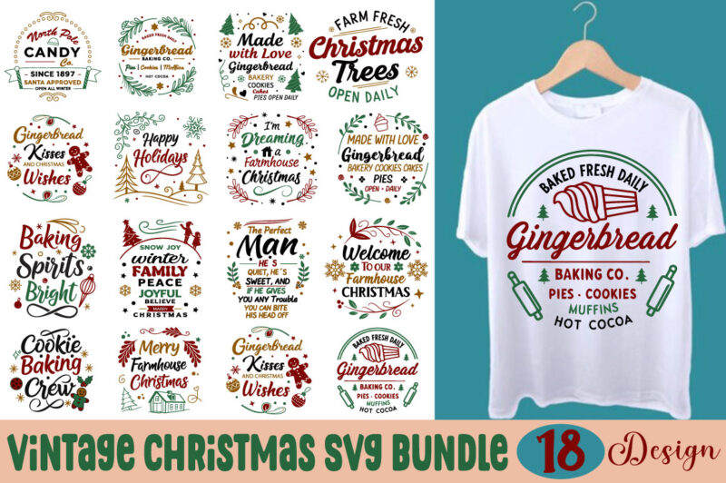 Vintage Christmas T-shirt Bundle Vintage Christmas Svg Bundle