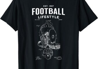 Vintage Football Helmet Patent Art for Fans and Collectors T-Shirt