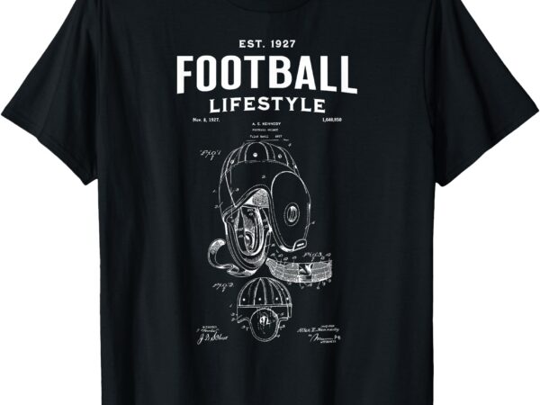 Vintage football helmet patent art for fans and collectors t-shirt