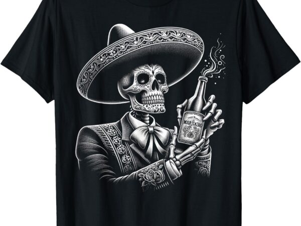 Vintage skeleton tequila mexico dia de los muertos mexican t-shirt