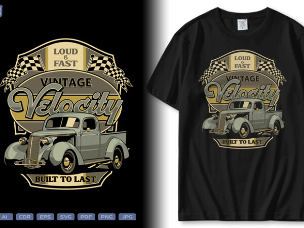 Vintage velocity t shirt vector art