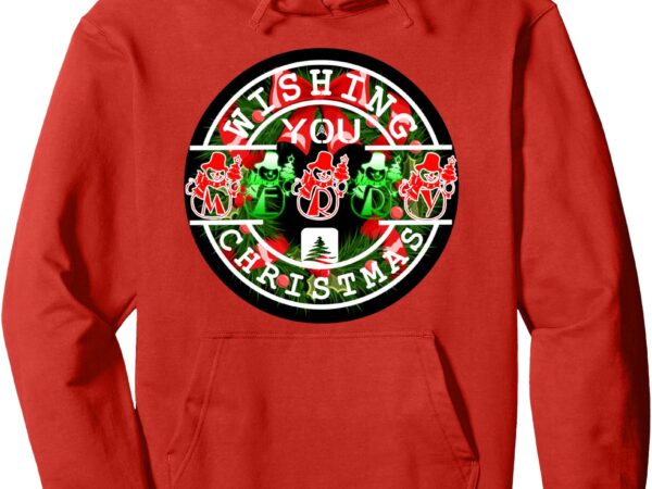 Wishing you a merry christmas frosty snowman pullover hoodie t shirt design for sale