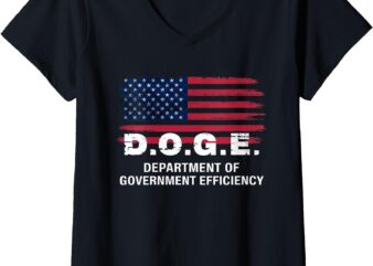 Womens DOGE Department of Government Efficiency D.O.G.E. Government V-Neck T-Shirt