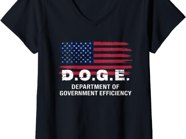 Womens doge department of government efficiency d.o.g.e. government v-neck t-shirt