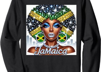 Women’s Jamaica Clothes Patriotic Jamaica Flag Sweatshirt