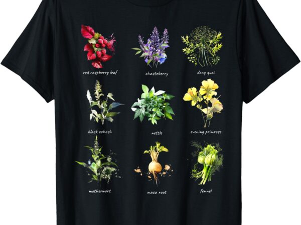 Women’s reproductive health herbs herbalist plant lover t-shirt