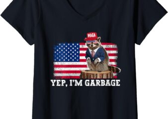 Womens Trump’s Supporters Garbage Yep I’m Garbage Republican Funny V-Neck T-Shirt