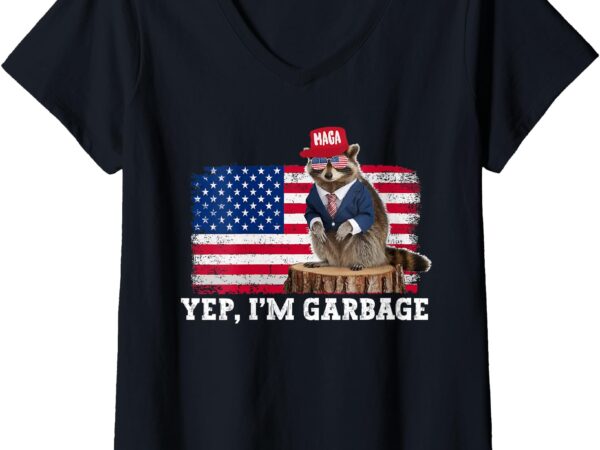 Womens trump’s supporters garbage yep i’m garbage republican funny v-neck t-shirt