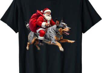 Xmas Santa Australian Cattle Dog Christmas T-Shirt