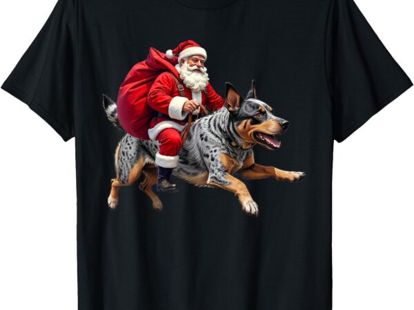 Xmas santa australian cattle dog christmas t-shirt