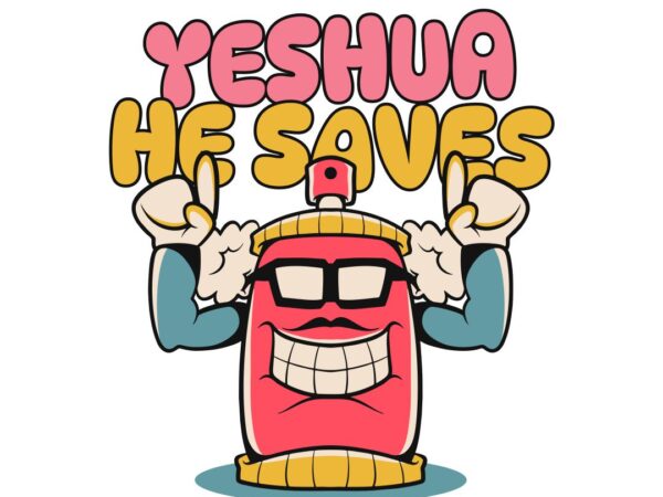 Yeshua he saves christian graffiti t-shirt design