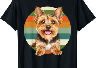 Yorkshire Terrier Dog Yorkie Retro Look Circle Moms Dads T-Shirt