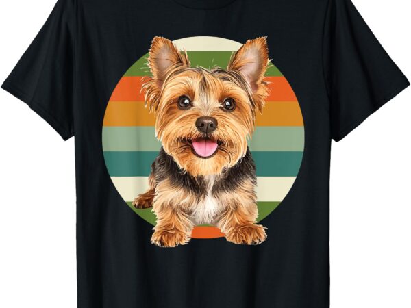 Yorkshire terrier dog yorkie retro look circle moms dads t-shirt