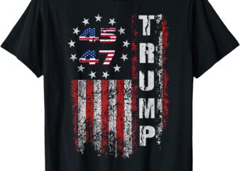 american made trump merchandise flag trump 45 47 trump 2025 T-Shirt