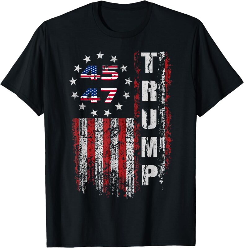 american made trump merchandise flag trump 45 47 trump 2025 T-Shirt