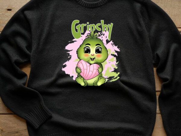 Cute christmas grinch pan t shirt vector file