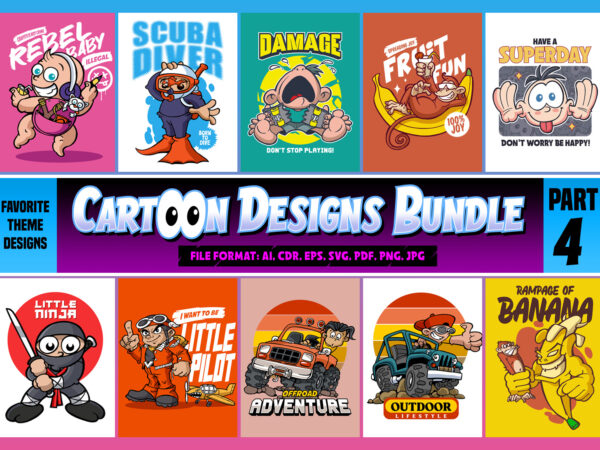 Cartoon designs bundle part 4