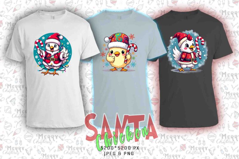 Funny Christmas Chicken Santa Claus