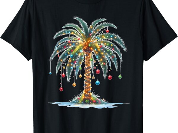 Christmas palm tree print t-shirt